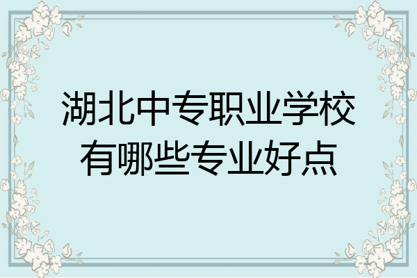 湖北中专职业学校有哪些专业好点