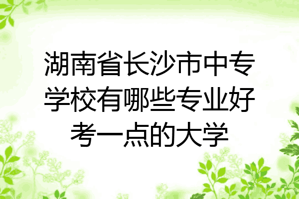 湖南省长沙市中专学校有哪些专业好考一点的大学