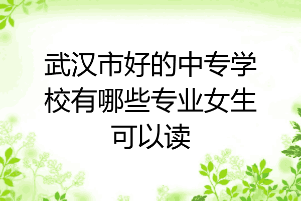 武汉市好的中专学校有哪些专业女生可以读