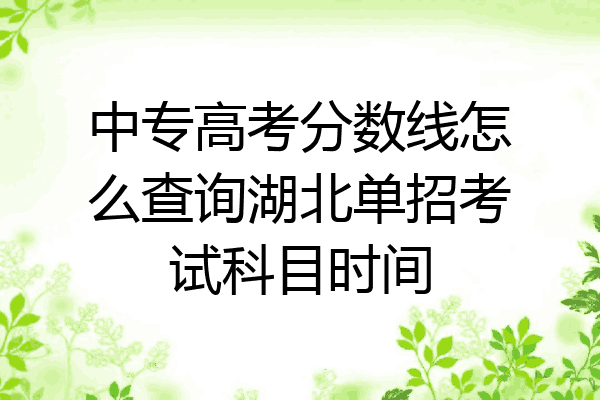 中专高考分数线怎么查询湖北单招考试科目时间
