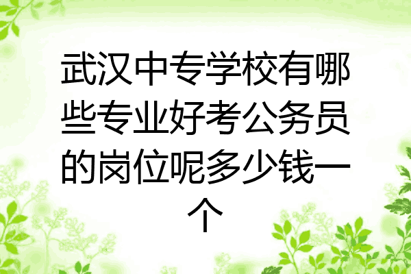 武汉中专学校有哪些专业好考公务员的岗位呢多少钱一个