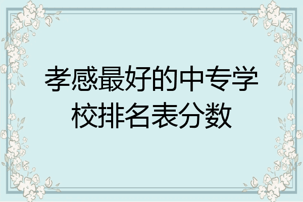 孝感最好的中专学校排名表分数