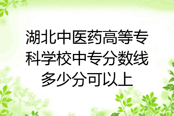 湖北中医药高等专科学校中专分数线多少分可以上