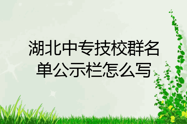 湖北中专技校群名单公示栏怎么写