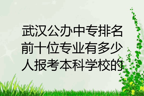 武汉公办中专排名前十位专业有多少人报考本科学校的