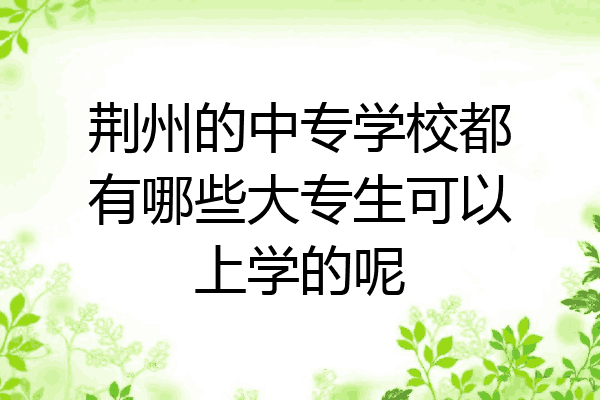 荆州的中专学校都有哪些大专生可以上学的呢