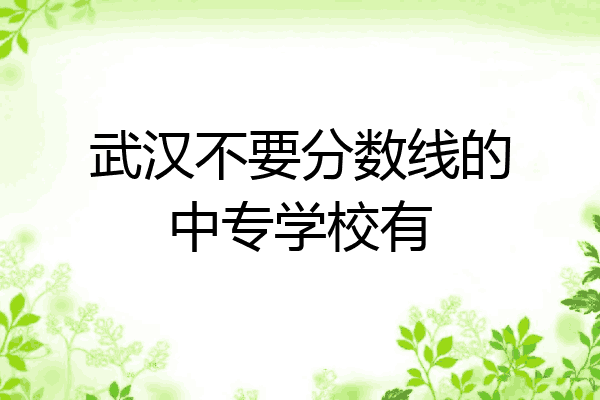 武汉不要分数线的中专学校有