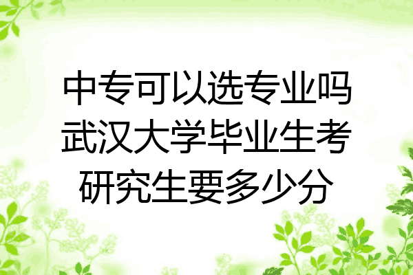 中专可以选专业吗武汉大学毕业生考研究生要多少分