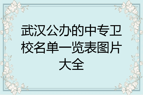 武汉公办的中专卫校名单一览表图片大全