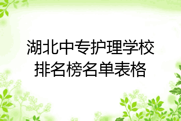 湖北中专护理学校排名榜名单表格