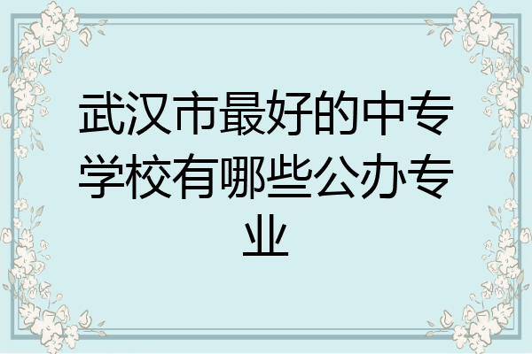 武汉市最好的中专学校有哪些公办专业