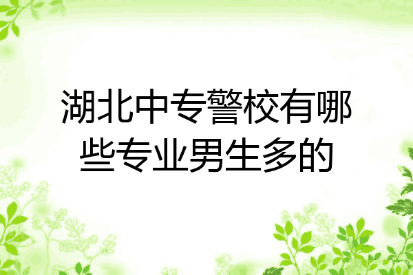 湖北中专警校有哪些专业男生多的