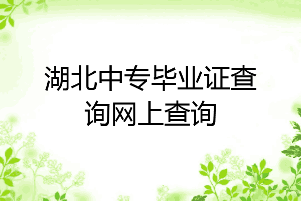 湖北中专毕业证查询网上查询