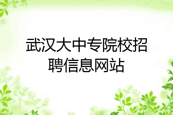 武汉大中专院校招聘信息网站