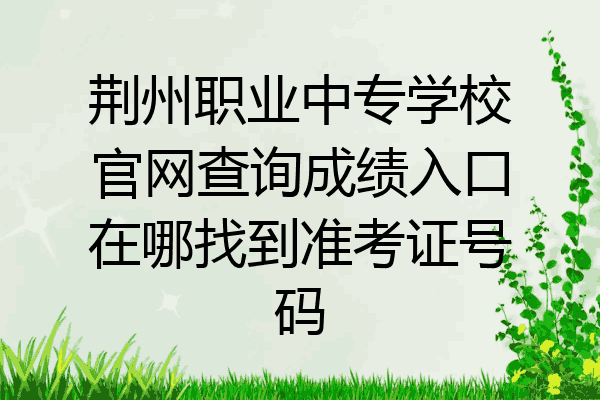 荆州职业中专学校官网查询成绩入口在哪找到准考证号码
