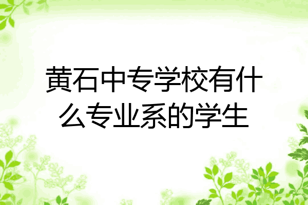 黄石中专学校有什么专业系的学生
