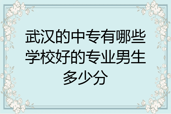 武汉的中专有哪些学校好的专业男生多少分