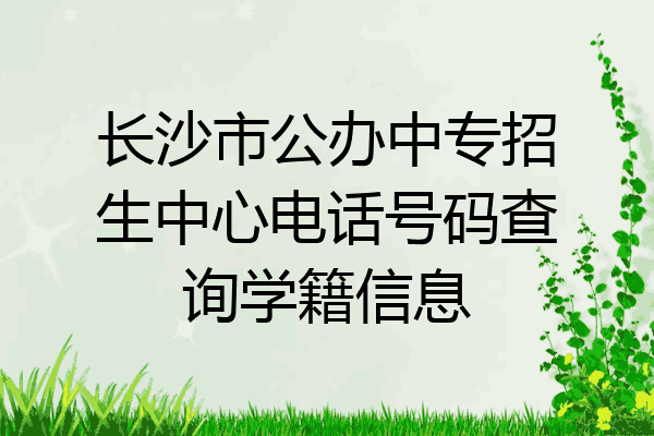 长沙市公办中专招生中心电话号码查询学籍信息