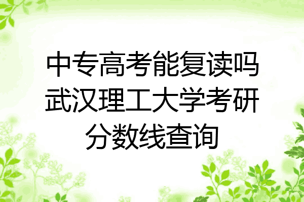 中专高考能复读吗武汉理工大学考研分数线查询