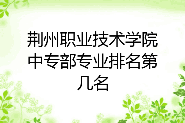 荆州职业技术学院中专部专业排名第几名