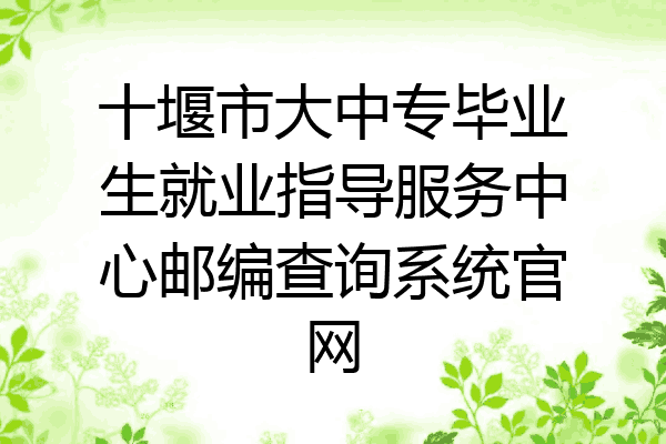 十堰市大中专毕业生就业指导服务中心邮编查询系统官网