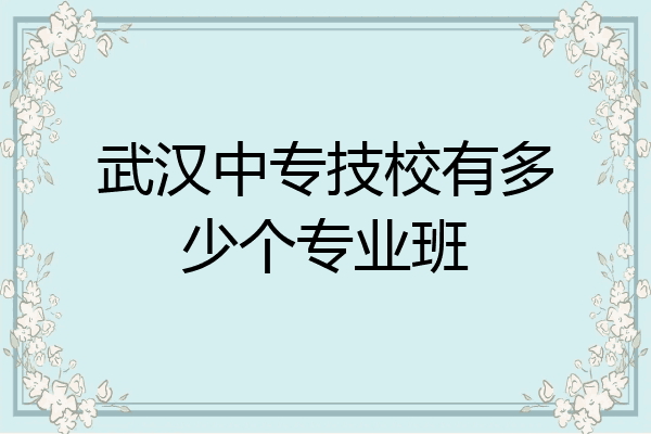 武汉中专技校有多少个专业班