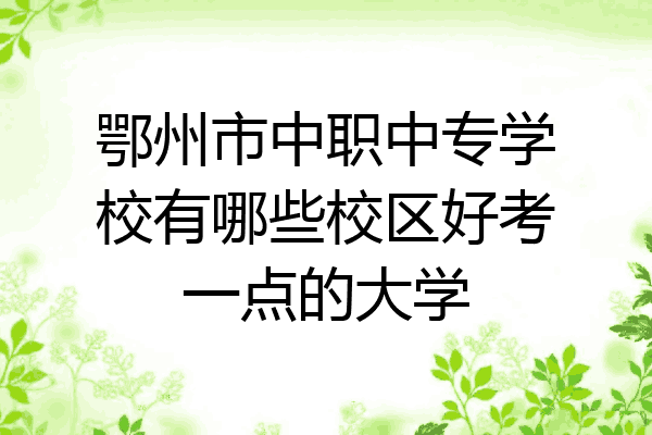鄂州市中职中专学校有哪些校区好考一点的大学