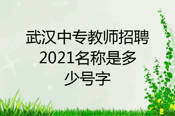 武汉中专教师招聘2021名称是多少号字