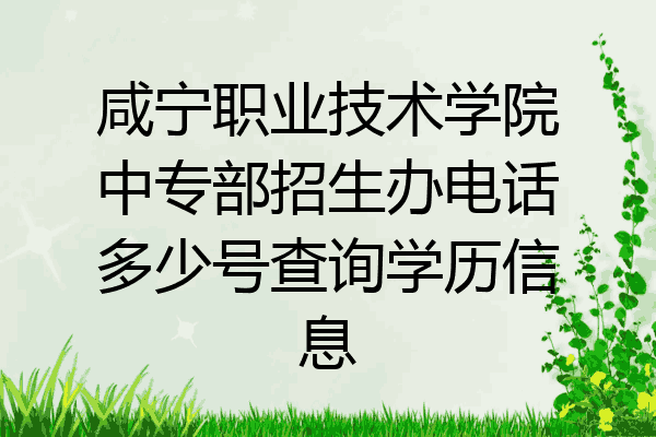 咸宁职业技术学院中专部招生办电话多少号查询学历信息