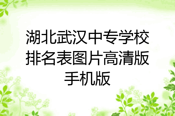 湖北武汉中专学校排名表图片高清版手机版