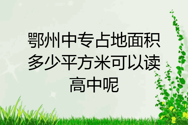 鄂州中专占地面积多少平方米可以读高中呢