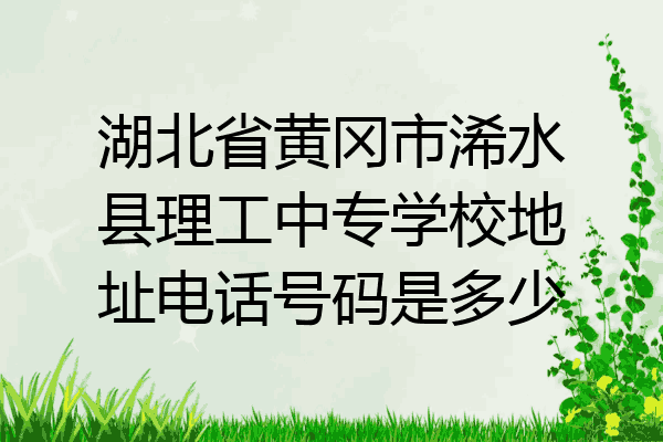 湖北省黄冈市浠水县理工中专学校地址电话号码是多少