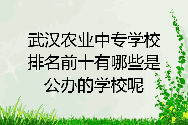 武汉农业中专学校排名前十有哪些是公办的学校呢