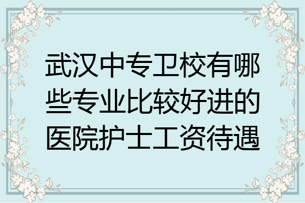 武汉中专卫校有哪些专业比较好进的医院护士工资待遇