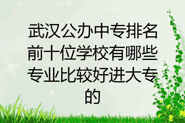 武汉公办中专排名前十位学校有哪些专业比较好进大专的