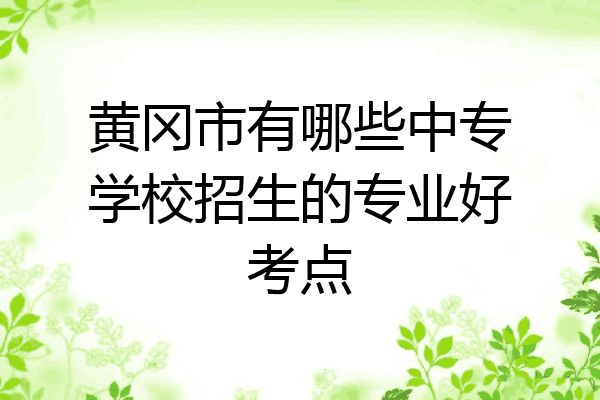 黄冈市有哪些中专学校招生的专业好考点