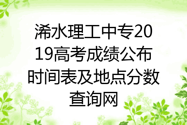 浠水理工中专2019高考成绩公布时间表及地点分数查询网