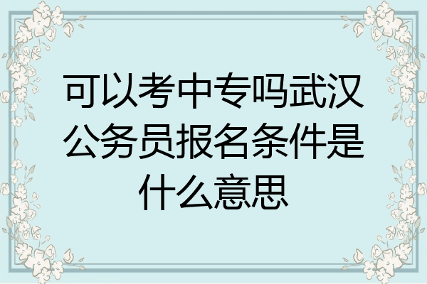 可以考中专吗武汉公务员报名条件是什么意思