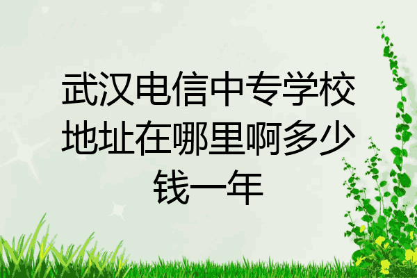 武汉电信中专学校地址在哪里啊多少钱一年