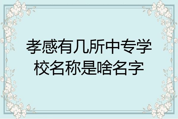 孝感有几所中专学校名称是啥名字