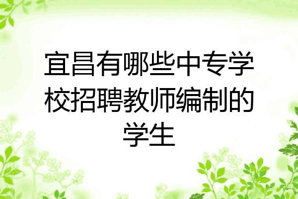宜昌有哪些中专学校招聘教师编制的学生