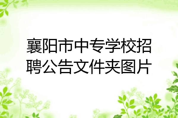襄阳市中专学校招聘公告文件夹图片