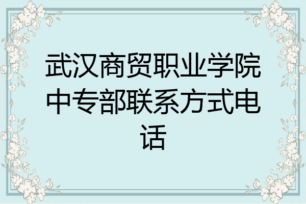 武汉商贸职业学院中专部联系方式电话