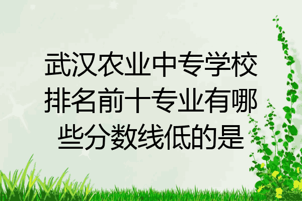 武汉农业中专学校排名前十专业有哪些分数线低的是