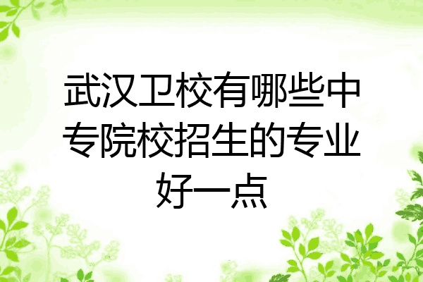 武汉卫校有哪些中专院校招生的专业好一点
