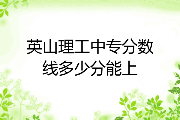 英山理工中专分数线多少分能上