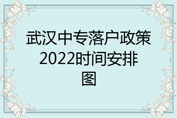 武汉中专落户政策2022时间安排图