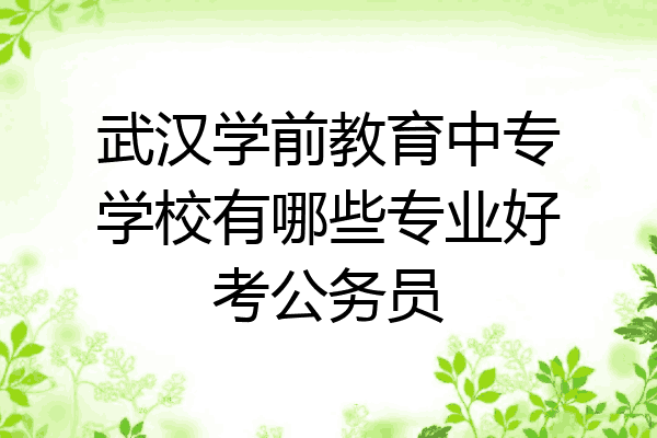 武汉学前教育中专学校有哪些专业好考公务员