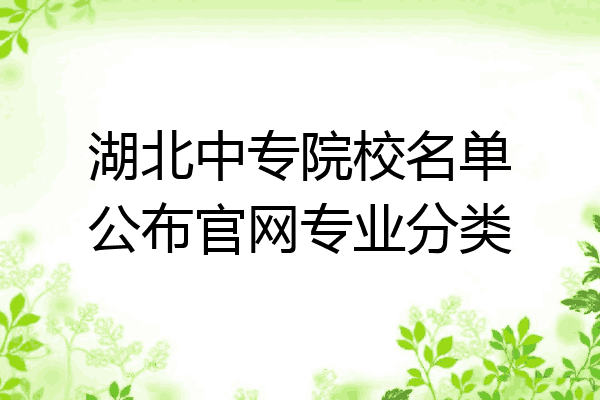 湖北中专院校名单公布官网专业分类