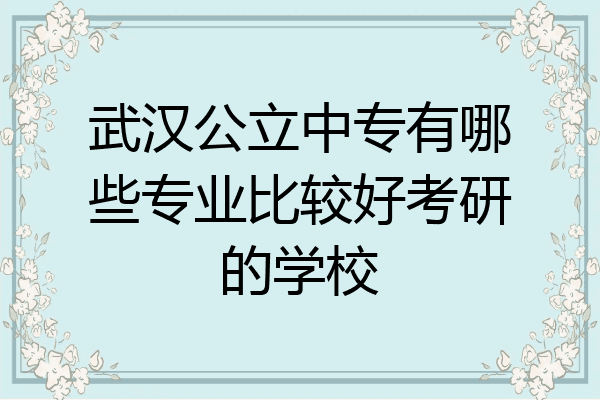 武汉公立中专有哪些专业比较好考研的学校